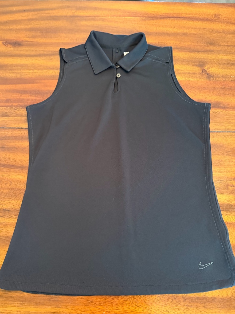Nike Sleeveless Polo Top in Black